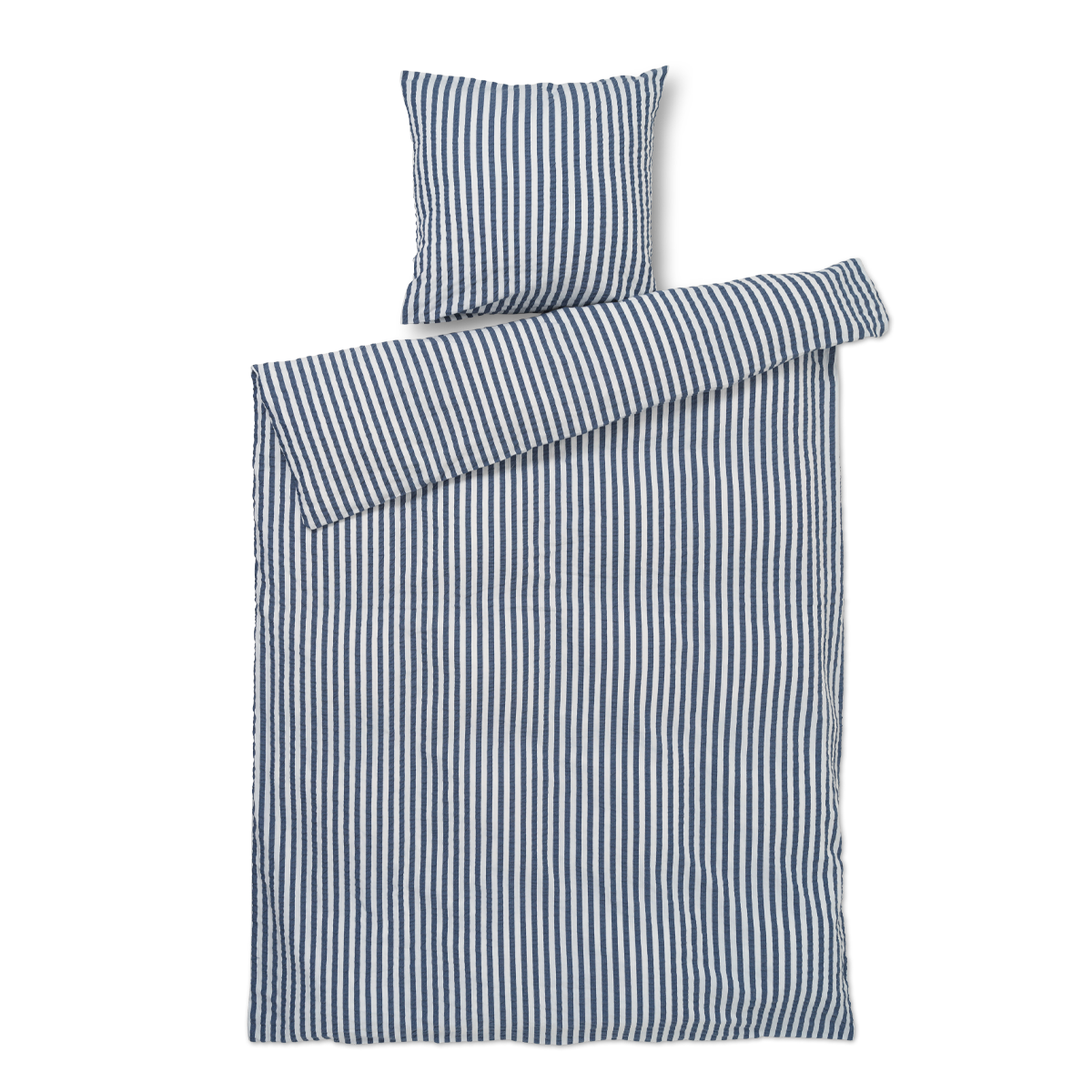 Juna - Organic Bed linen - Crisp Lines - 140 x 200 cm - Dark blue