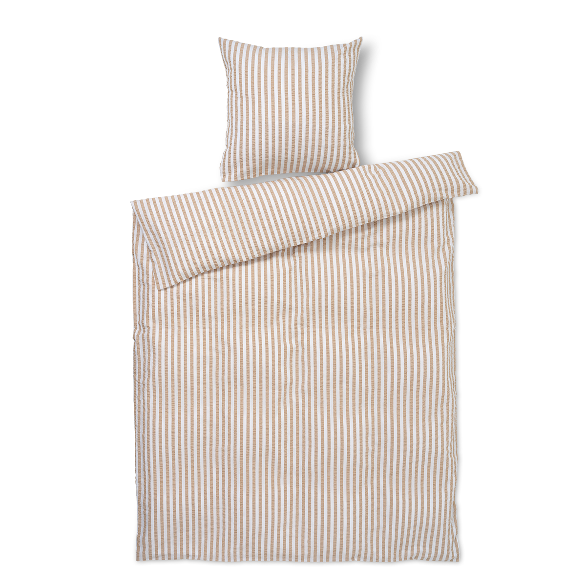 Juna - Organic Bed linen - Crisp Lines - 140 x 200 cm - Sand
