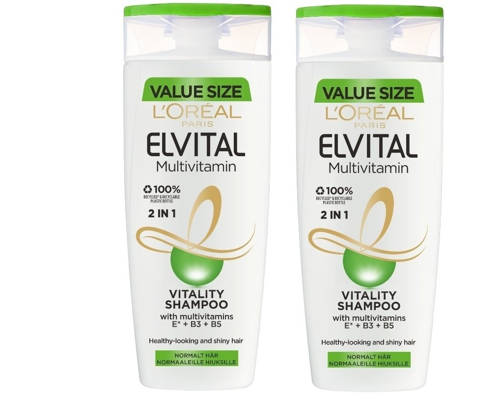 L'Oréal Paris - 2 x Elvital Multivitamin 2in1 Vitality Shampoo