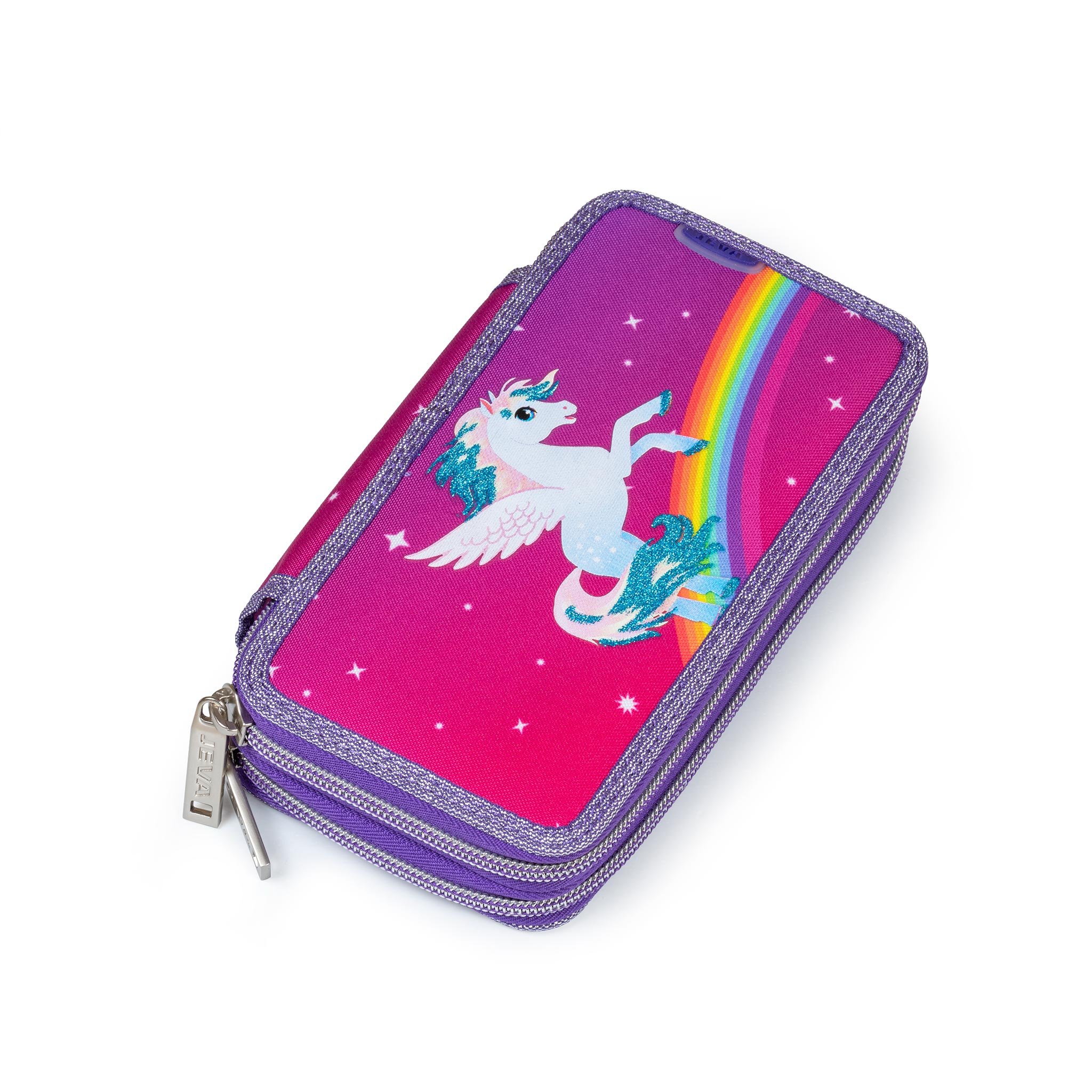 JEVA - Twozip Pencil Case - Rainbow Pegasus (8865-04)
