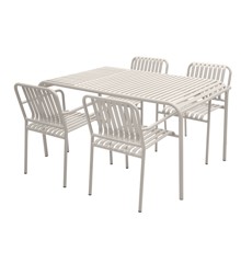 Living Outdoor - Stella Garden Table 150 x 90 cm with 4 pcs. Stella Garden Chairs - Flint Grey