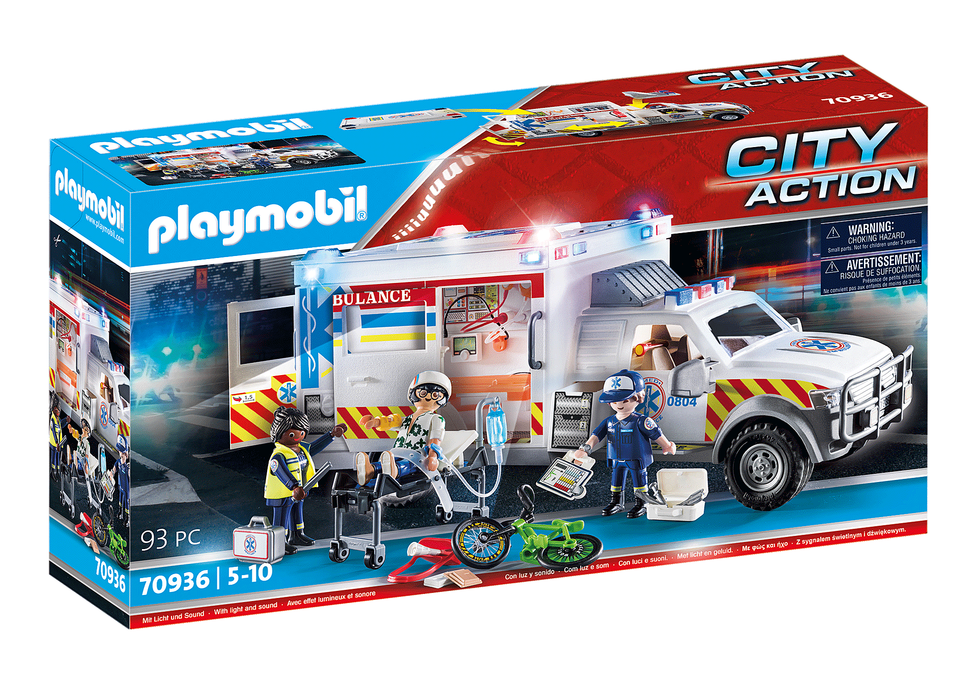 ustabil nøgle Nogen Køb Playmobil - Amerikansk ambulance med lys og lyd (70936) - Fri fragt