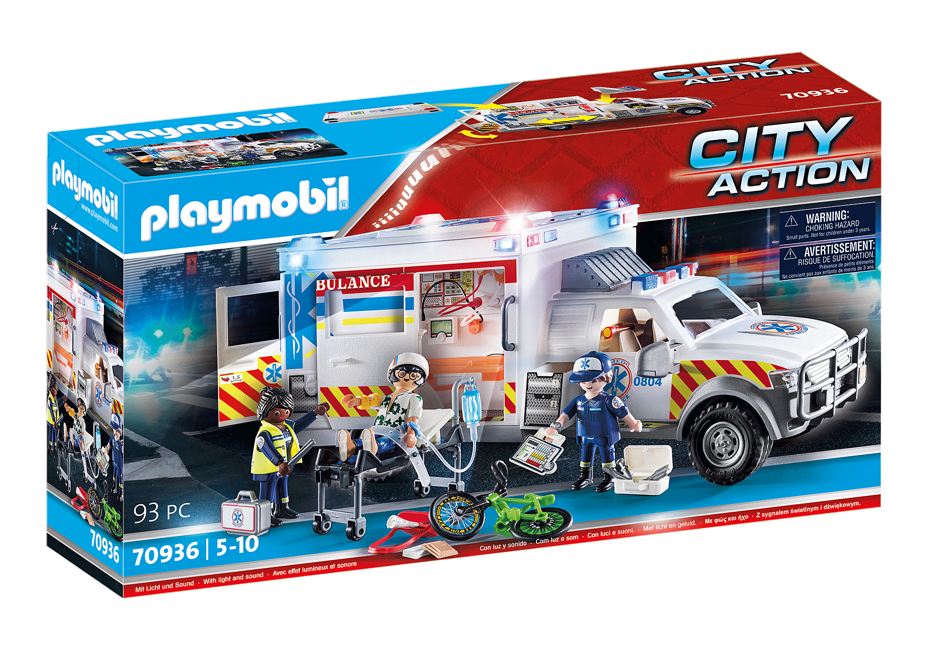 Playmobil - Räddningsfordon: US Ambulans (70936)