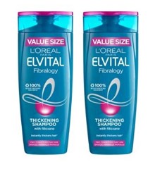 L'Oréal Paris - 2 x Elvital Fibralogy Thickening Shampoo 400 ml