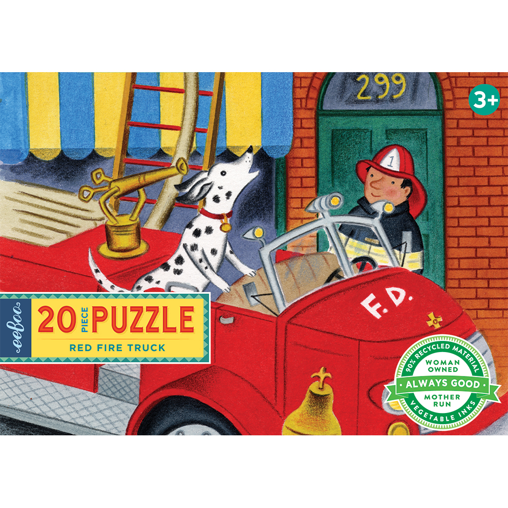 eeBoo - Puzzle 20 pcs - Red Fire Truck