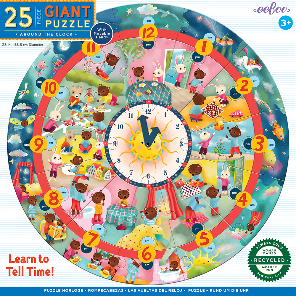 eeBoo - Giant Puzzle 25 pcs - Around the Clock