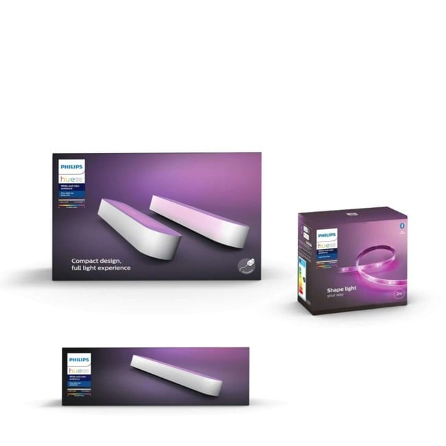 Philips Hue - Play Light Bar 2-pack & Förlängning & Lightstrip Startpaket 2 meter - Paket