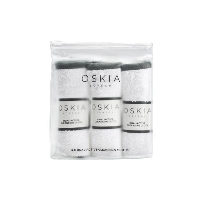 Oskia - 3 x Dual Active Cleansing Cloths - Luksuriøse Musselinklude