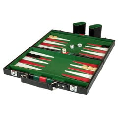 Backgammon i læderkuffert