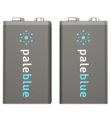 Pale Blue - Li-Ion Rechargeable 9V Battery - 2 pack & 2x1 Charging Cable - S