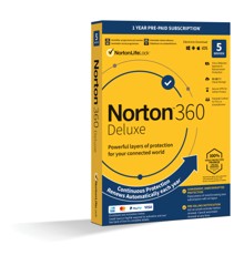 Norton Lifelock - 360 Deluxe 50GB 1 bruger 5 enheder 12 Md Nordisk