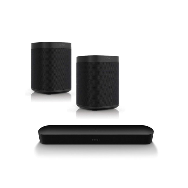Sonos - Beam (Gen2) & 2x One SL Black - Bundle