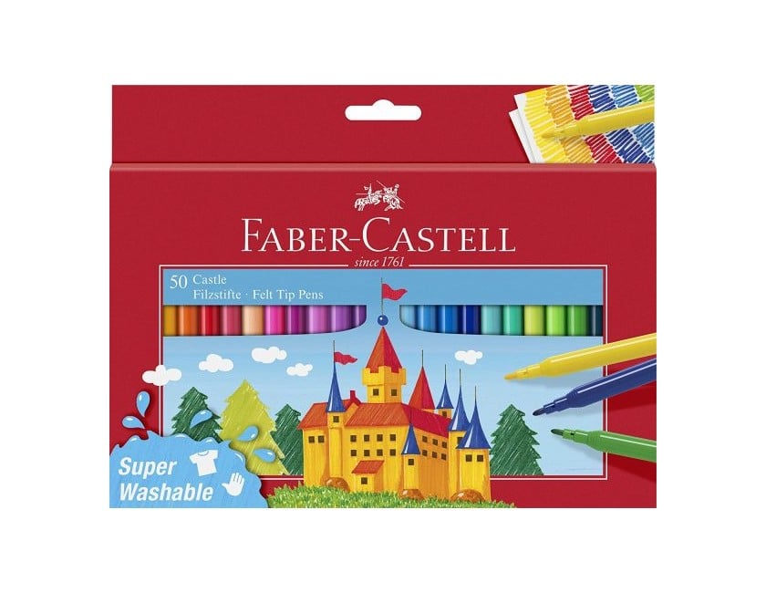 Faber-Castell - Filtpen Castle Pakke med 50 i Æske