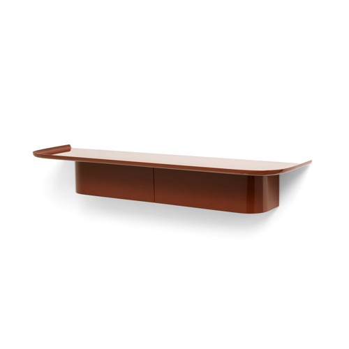 HAY - Korpus Hylla 7 Krokar 90x25x14 cm (Tegelröd)