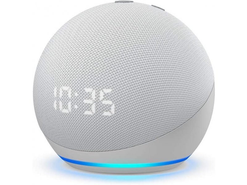​Amazon - Echo Dot 4 Smart Speaker with Clock - White