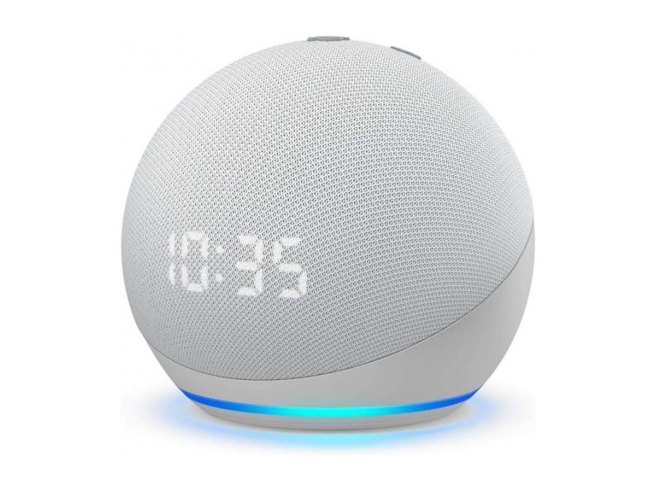 ​Amazon - Echo Dot 4 Smart Speaker with Clock - White