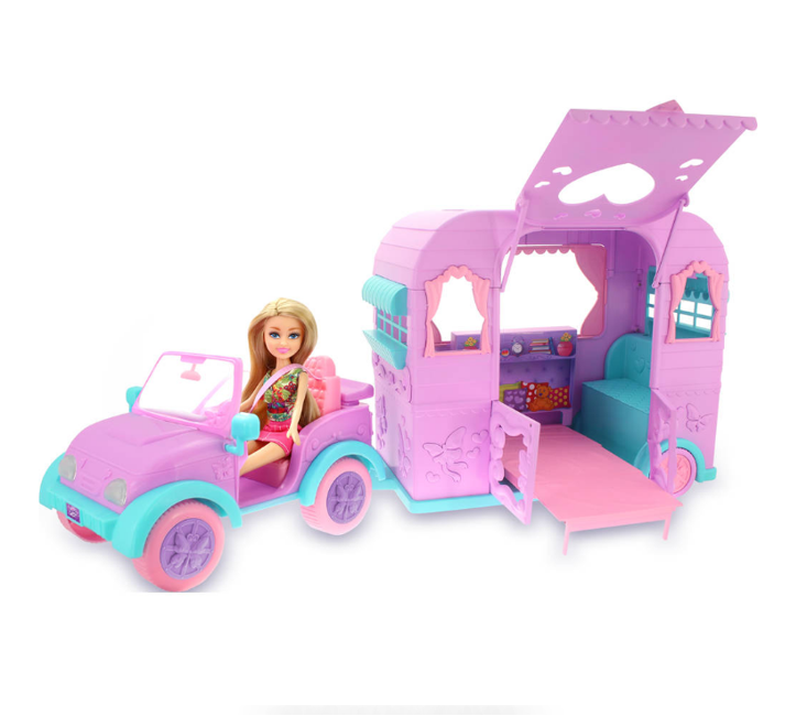 Sparkle Girlz - Doll w. Jeep And Caravan (100176)