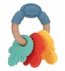 Nûby – Wooden, Silicone Teething Rattle (NU-NV06008)