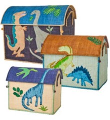 Rice - Raffia Toy Baskets - Dinosaur Theme