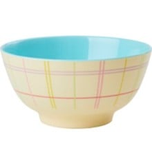Rice - Melamine Bowl with Multicolored Check Print  - Medium