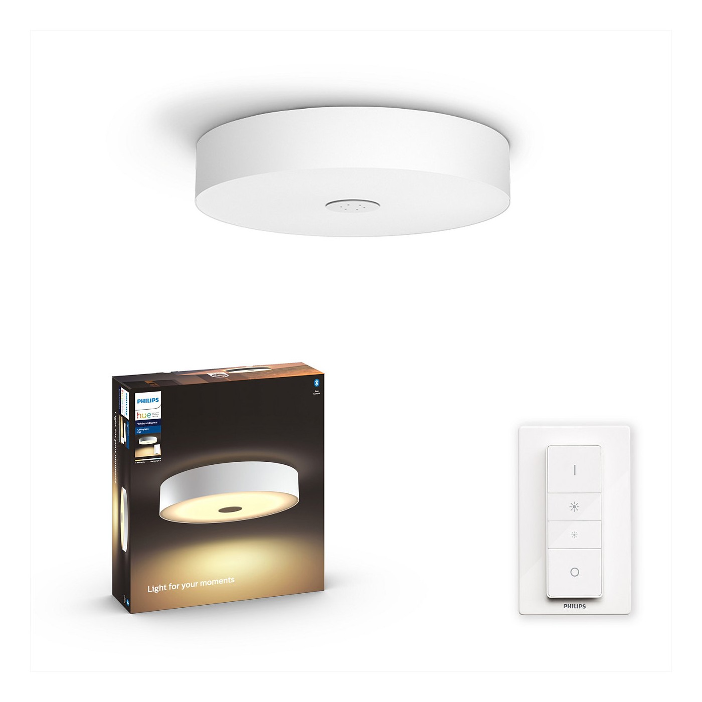 Philips Hue - Fair Hue Ceiling Lamp White - White Ambiance - Bluetooth Included Dimmer  - E (Broken Box)