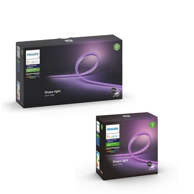 Philips Hue - Lightstrip Outdoor 5m & 2m - Valkoinen & Väriympäristö - Bundle