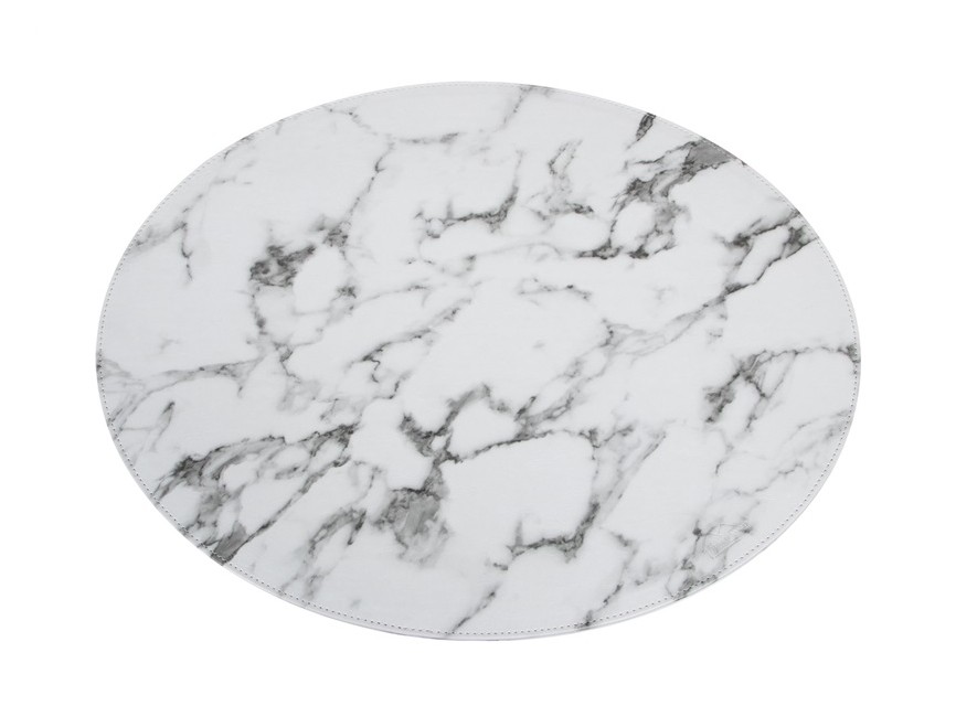 House Of Sander - Oval marmor dækkeserviet - Hvid