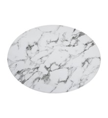 House Of Sander - Oval marmor dækkeserviet - Hvid