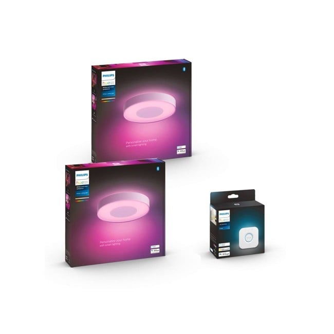 Philips Hue - 2x Infuse Große Deckenleuchte & Bridge - Bundle