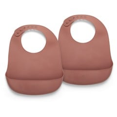 Nuuroo - Tex Silicone Short Bib 2-Pack - Mahogany