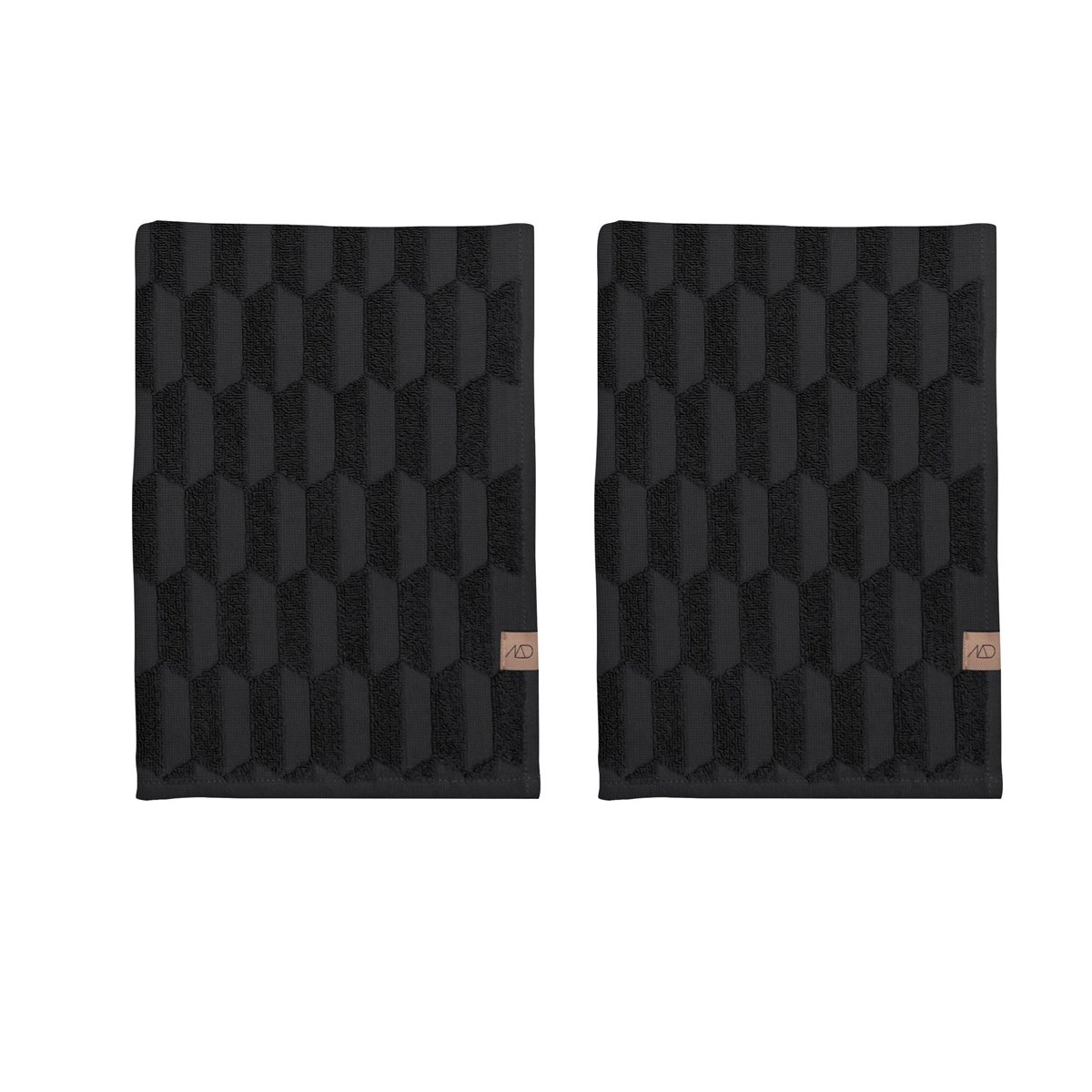 Mette Ditmer Geo handdoek - 35x55, zwart