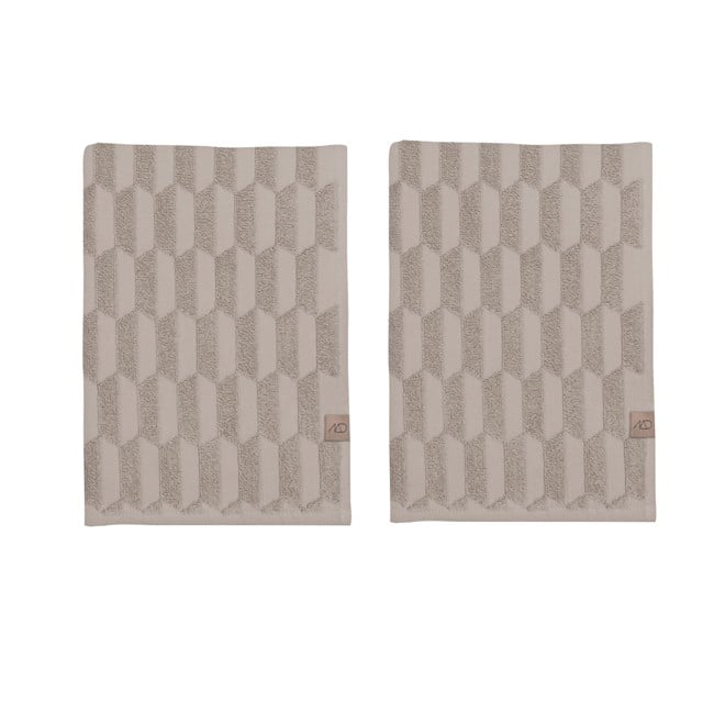 Mette Ditmer - Geo håndklæde 2-pack 35x55 cm - Sand