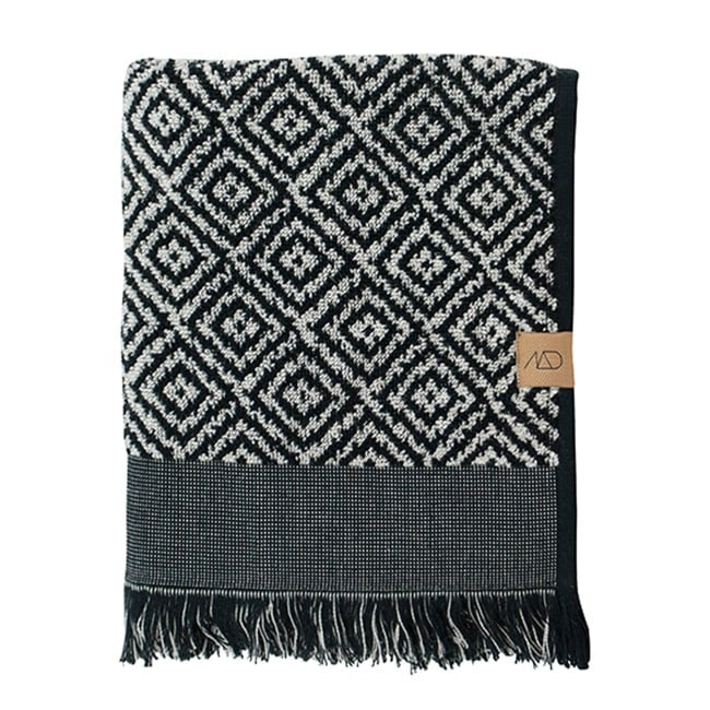 Mette Ditmer - Morocco håndklæde 70x140 cm - Sort/Hvid