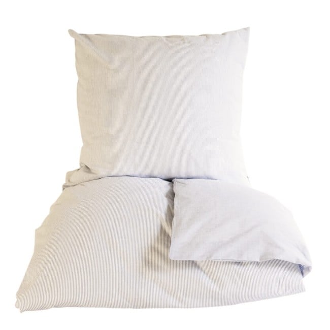 omhu - Mini Striped Bed Linen 140x220 - Sand/White (220202120)