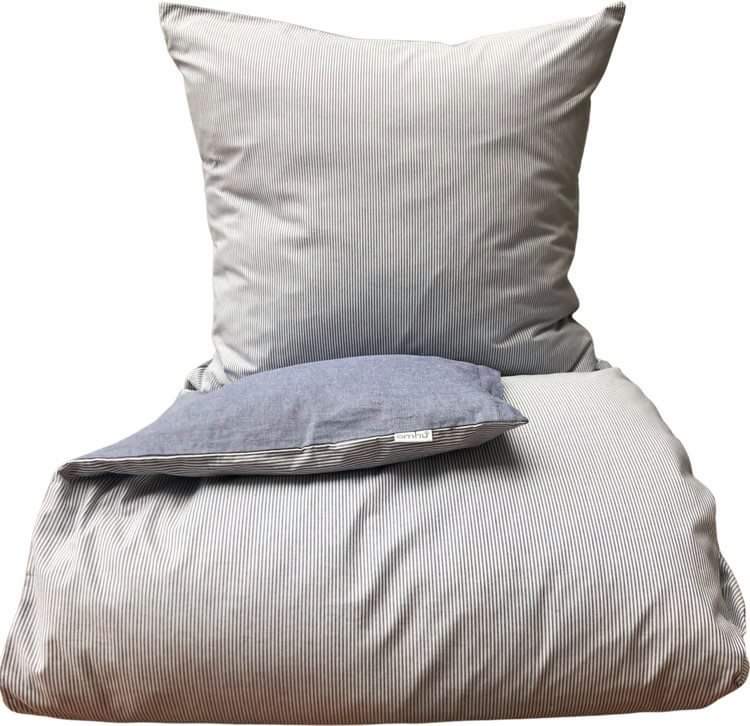 omhu - Mini Striped Bed Linen 140x220 - Navy (220220169)