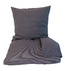 omhu - Mini Striped Bed Linen 140x220 - Grey (220201025)