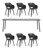 Living Outdoor - Avernakoe Garden Table 220 x 90 cm -  Metal/Alu/Glass with 6 pcs.  Akola Cup Chairs - Bundle thumbnail-1