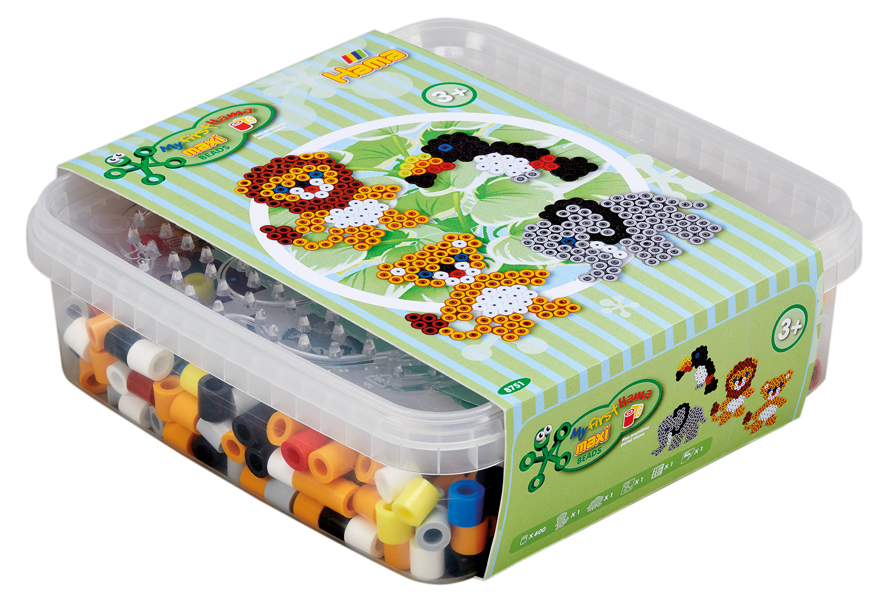 HAMA - Maxi Beads - 600 beads and 1 pegboard in box (8751) - Leker
