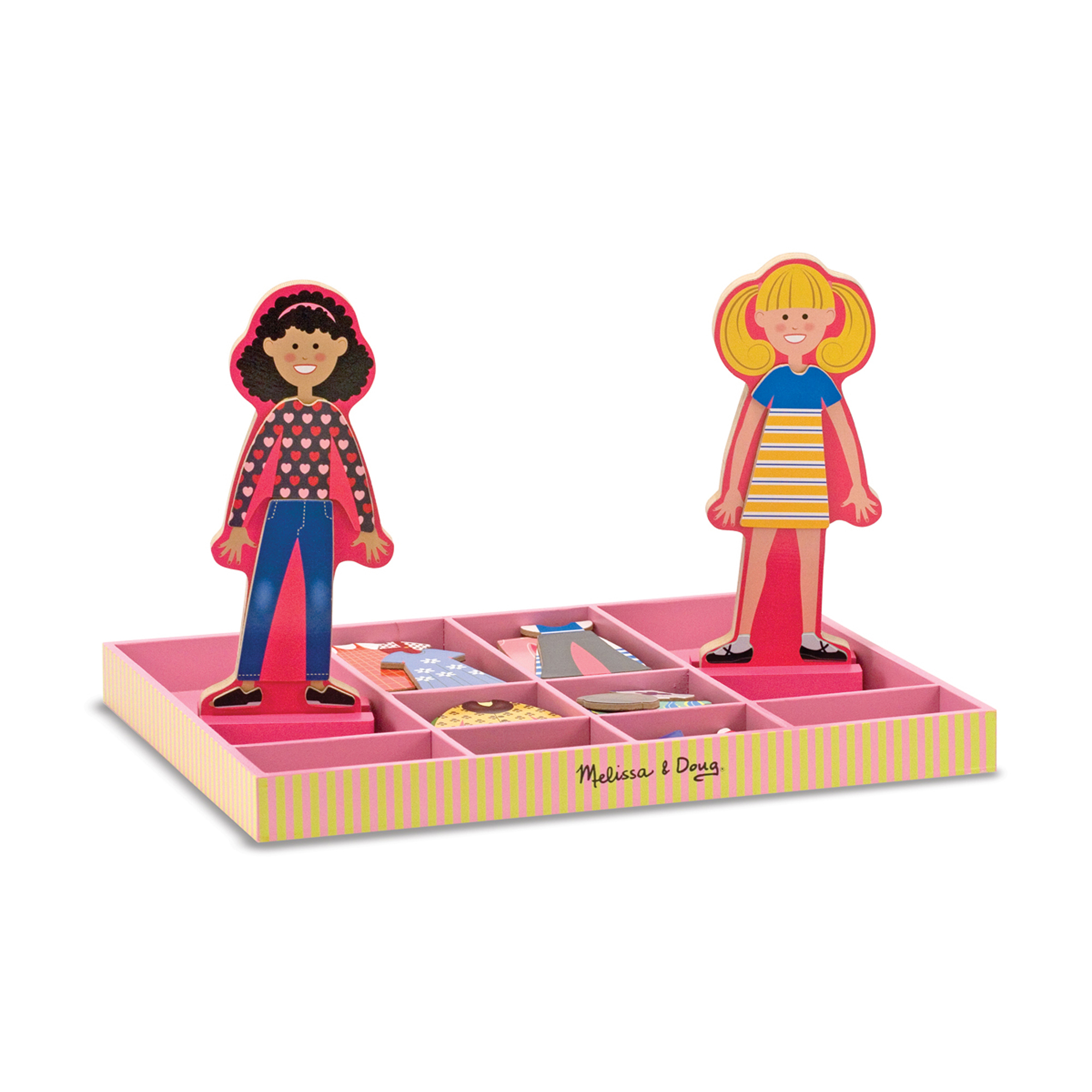 Melissa and Doug -  Abby & Emma Magnetic Wooden Dress-Up Dolls (14940)