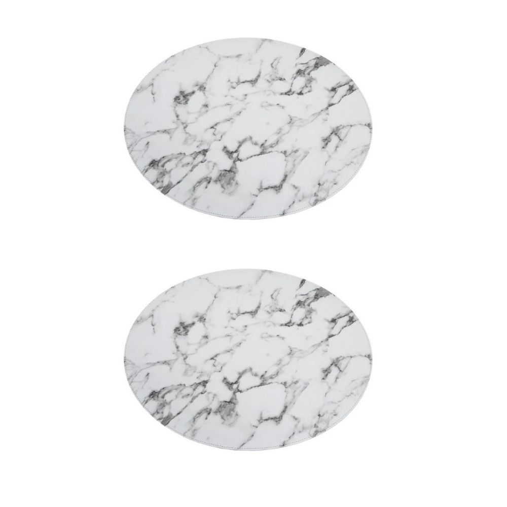 House Of Sander - Oval marble placemat 2 pcs - White