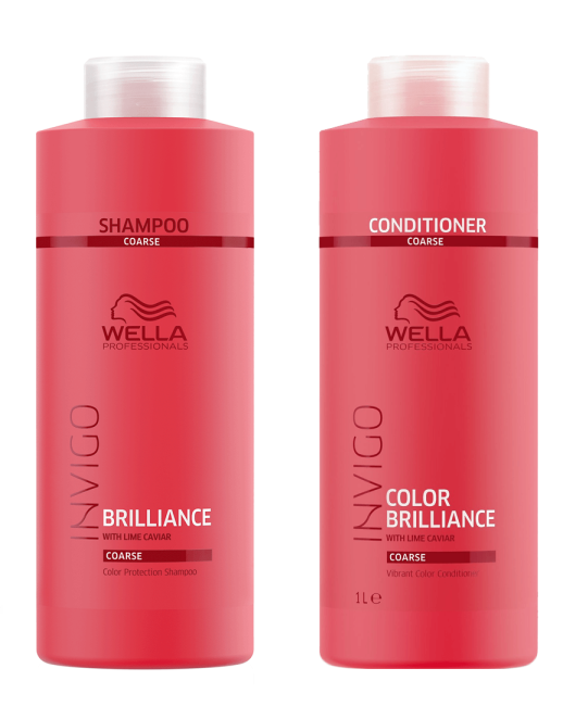 Wella - Invigo Color Brilliance Coarse Hair Shampoo 1000 ml +  Invigo Color Brilliance Balsam Coarse Hair 1000 ml