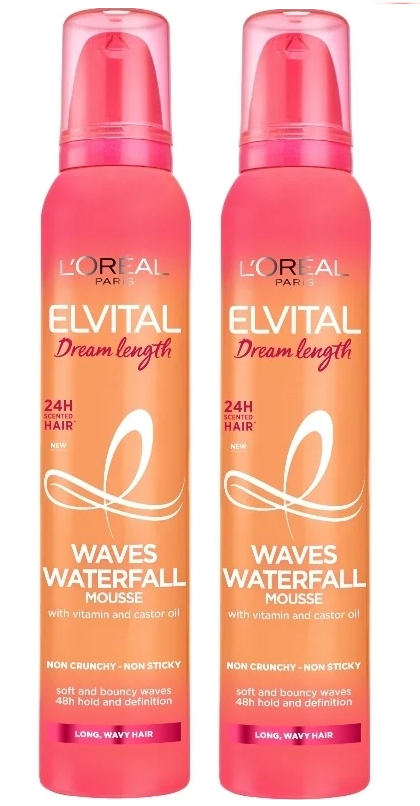 L'Oréal Paris - 2 x Elvital Dream Length Waves Waterfall Mousse 200 ml - Skjønnhet