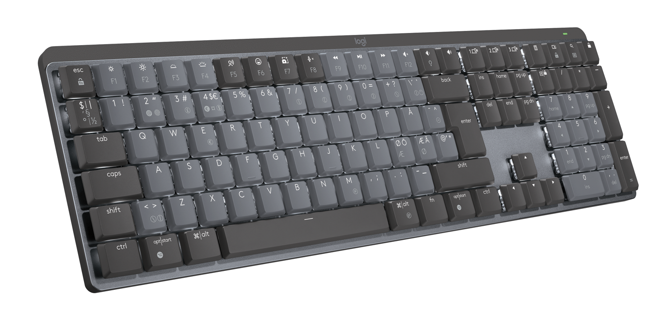 Logitech - MX Mechanical Wireless Illuminated Keyboard - Nordic - Clicky Switch