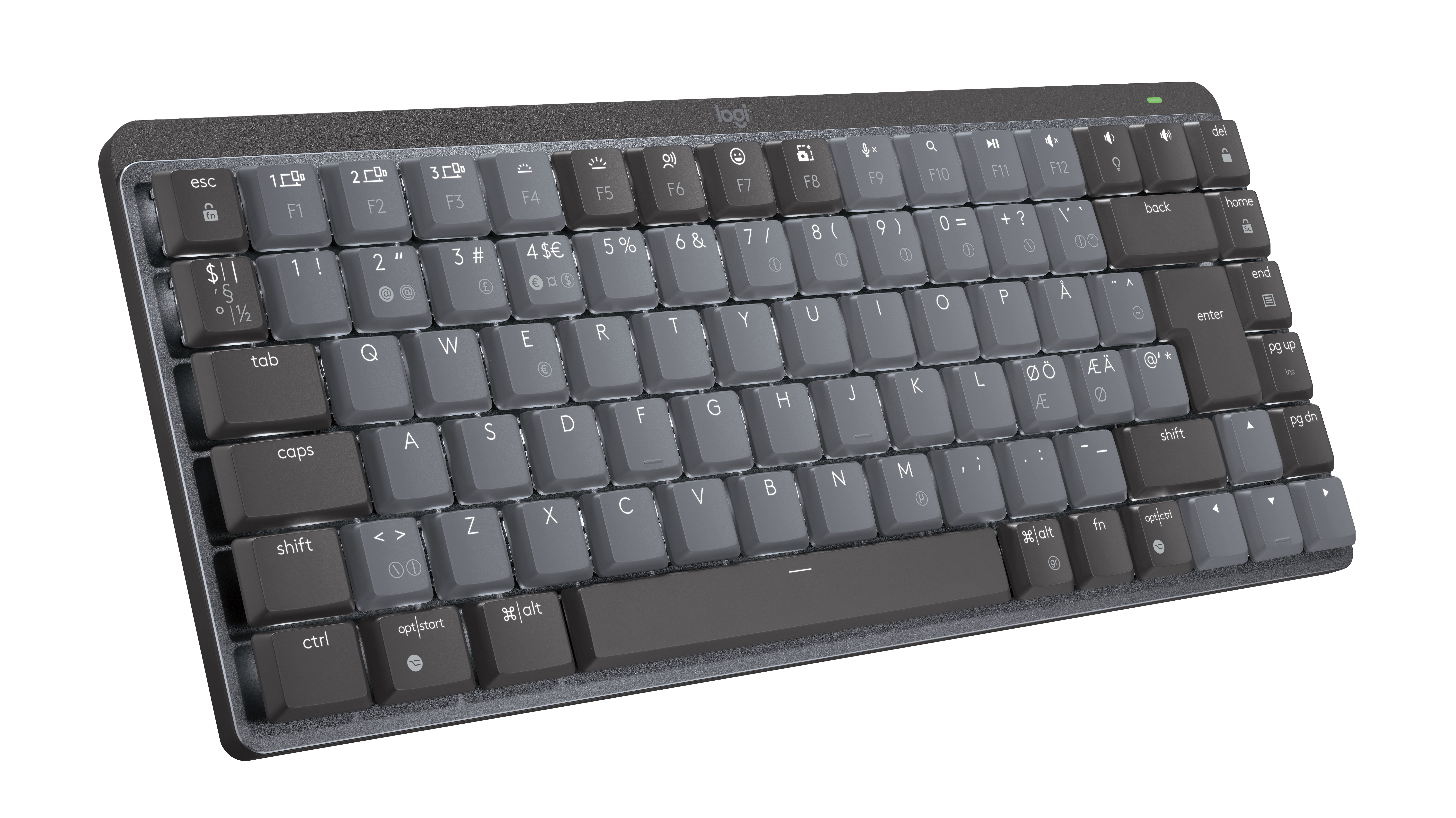 Logitech - MX Compact Mechanical Wireless Illuminated Keyboard - Nordic - Clicky Switch - Datamaskiner