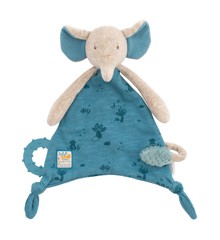 Moulin Roty - Elephant comforter with pacifier holder - (669016)