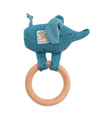 Moulin Roty - Wooden elephant ring rattle - (669007)