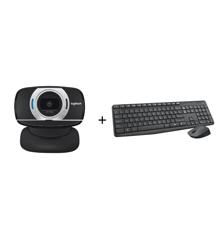 Logitech - MK235 Keyboard and Mouse + C615 USB Webcam - Bundle