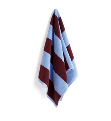 HAY - Frotté Stripe Hand Towel 50x100cm - Bordeaux/Sky Blue (541630)