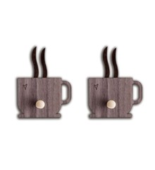 Minifabrikken - Knage kaffekop valnød/messing - 2 stk