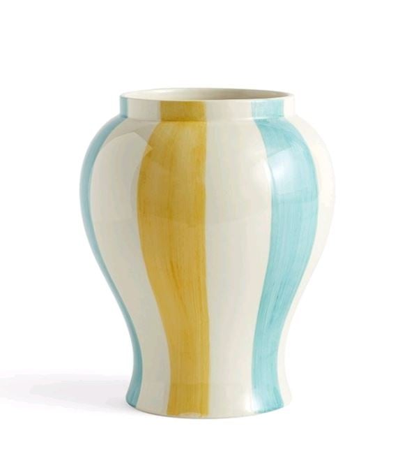 HAY - Sobremesa Stripe Vase L - Green/Yellow (541544)